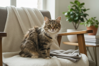 Chat à poil court avant une séance de brossage du pelage