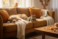 Chien et chat en période de mue d’automne