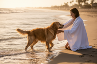 Chien après baignade – soin du pelage après plage ou rivière