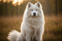 Chien au pelage long et dense debout en extérieur, sans accessoire, pour illustrer l’entretien des poils longs