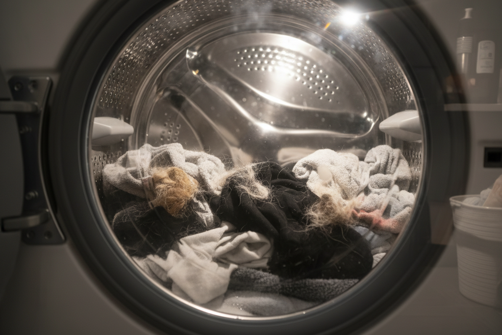 Poils de chien et de chat dans la machine à laver : comment les enlever vraiment ?
