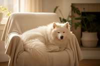 Gros plan doux sur un pelage de chien dense pour illustrer le renouvellement du sous-poil pendant la mue