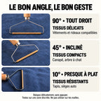 Brosse en T anti-poils PILPOIL® – Tapis, voiture et arbre à chat, manche en hêtre