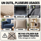 Brosse en T anti-poils PILPOIL® – Tapis, voiture et arbre à chat, manche en hêtre
