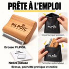 Brosse Pilpoil, pochette pratique à fermeture automatique et notice d'utilisation incluse